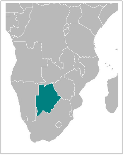 Botswana Two Tone Map